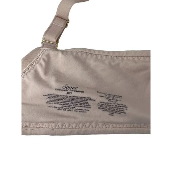 Soma Embraceable Full Coverage Bra Size 38D Pale Sand - Picture 5 of 8